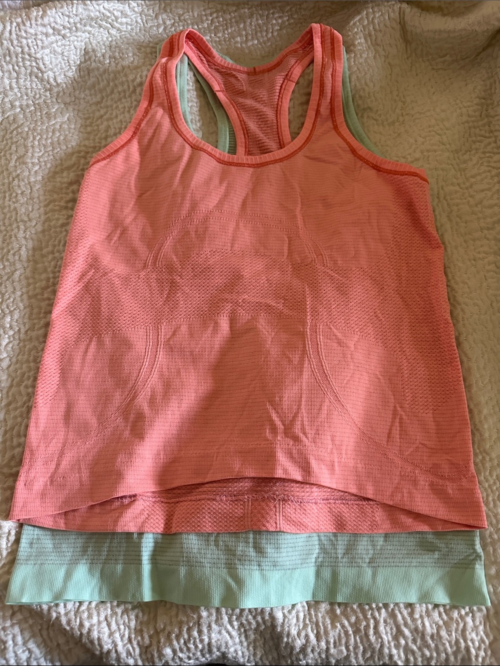 Lululemon Run Swiftly Orange Racerback Tank - Crop Size 6